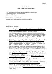 list of publications Prof. Dr. ANDREAS GEORG SCHERER Chair of ...