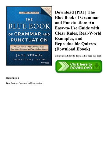 Download [PDF] The Blue Book of Grammar and Punctuation An Easy-to-Use Guide with Clear Rules  Real-World Examples  and Reproducible Quizzes (Download Ebook)