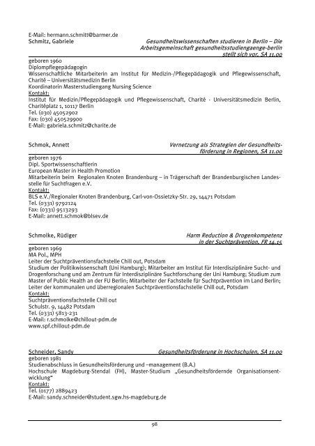 Verzeichnis der Referent/innen und Moderator/innen (alphabetisch ...
