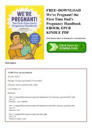 FREE~DOWNLOAD We're Pregnant! the First Time Dad's Pregnancy Handbook EBOOK EPUB KINDLE PDF