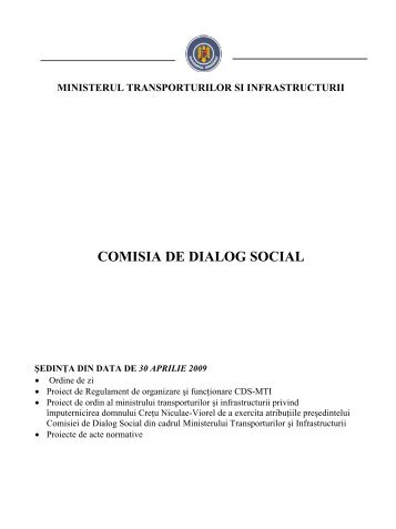 COMISIA DE DIALOG SOCIAL - Ministerul Transporturilor