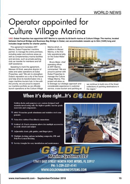 2018 September October Marina World