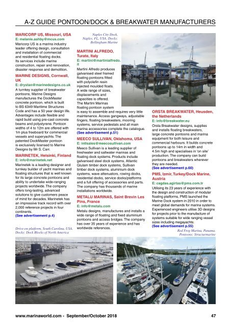 2018 September October Marina World