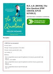 R.E.A.D. [BOOK] The Kiss Quotient [PDF EBOOK EPUB KINDLE]