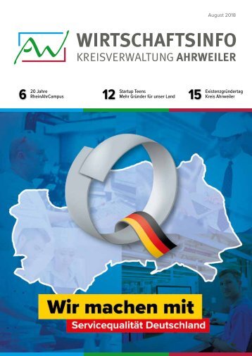 AW-Wirtschaftsinfo August 2018 - Wir machen mit - Service Qualität Deutschland