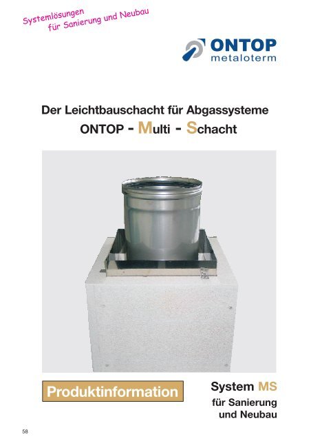 Schacht System MS für Sanierung und Neubau ... - KAMBACH GmbH