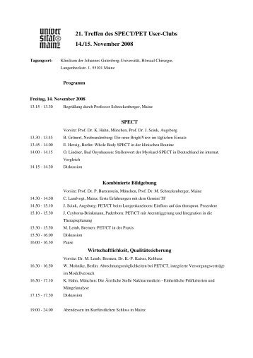 Programm - Johannes Gutenberg-Universität Mainz