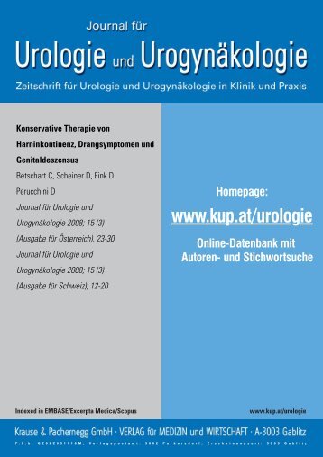 Konservative Therapie von Harninkontinenz, Drangsymptomen und ...