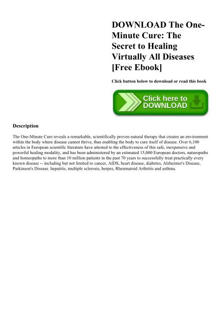 one minute cure free download one minute cure free download