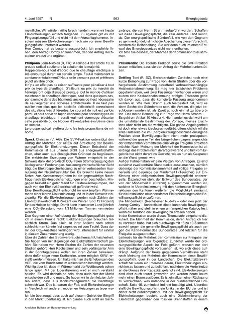 Amtliches Bulletin der Bundesversammlung Bulletin officiel de l ...