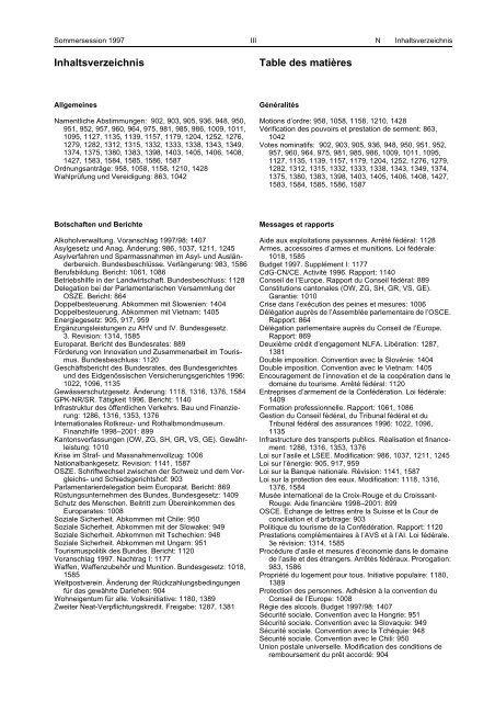 Amtliches Bulletin der Bundesversammlung Bulletin officiel de l ...