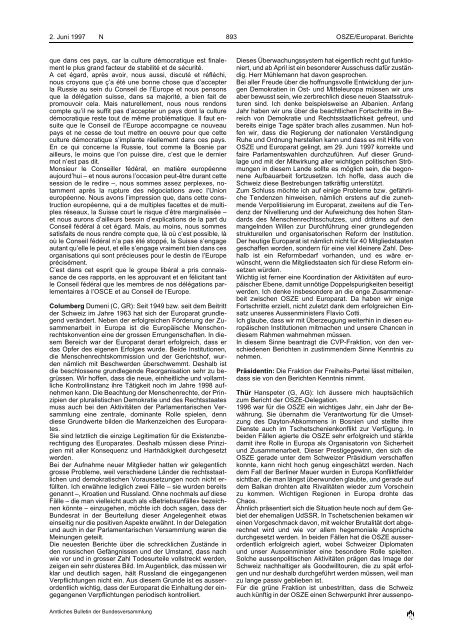 Amtliches Bulletin der Bundesversammlung Bulletin officiel de l ...