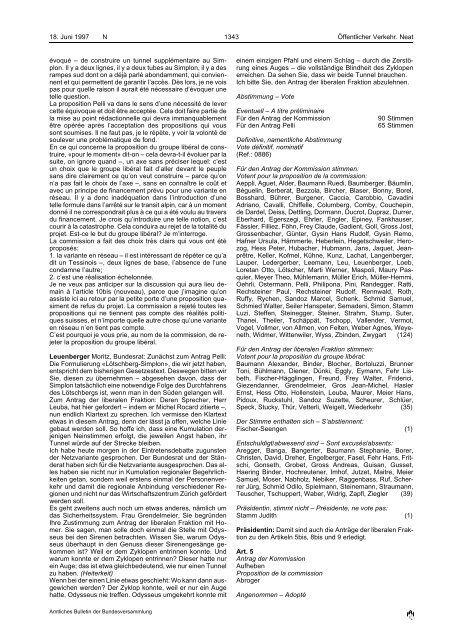 Amtliches Bulletin der Bundesversammlung Bulletin officiel de l ...