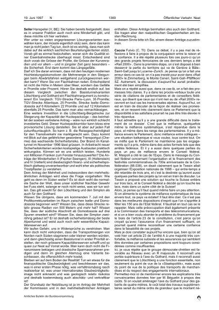 Amtliches Bulletin der Bundesversammlung Bulletin officiel de l ...