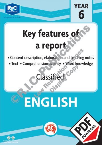 30109 Classified - Key features of a report