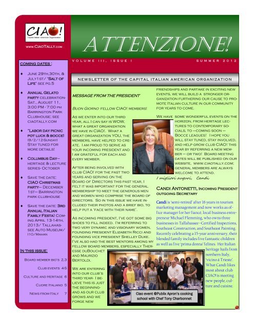 ATTENZIONE! - CIAO! Capital Italian American Organization