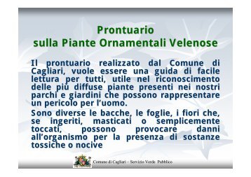 Prontuario sulla Piante Ornamentali Velenose - Comune di Cagliari