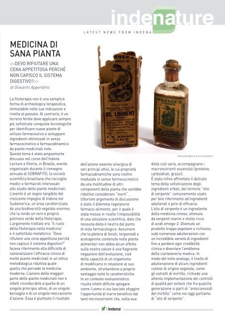 MEDICINA DI SANA PIANTA - Indena