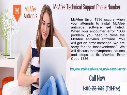 Steps to fix McAfee Error 1336 or Call 1-800-658-7602 for Help