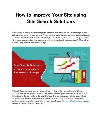 How to Improve Your Site using Site Search Solutions