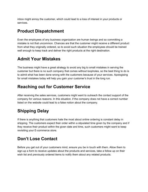 Avoid These Mistake To Stop Customers From Losing