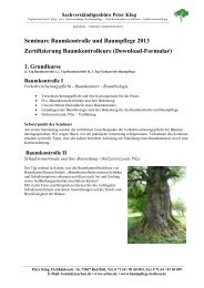 Seminare Baumkontrolle und Baumpflege 2013 Zertifizierung ...