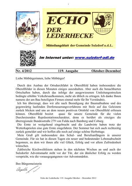 "Echo der Lederhecke" Nr. 119, Oktober-Dezember 2012