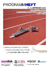 Programmheft Leichtathletik Schweizermeisterschaften 2018