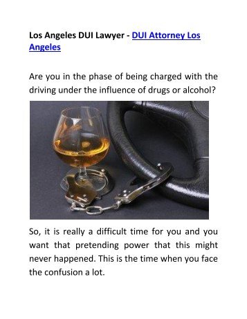 Professional Los Angeles DUI Lawyer 