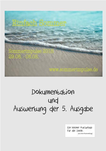 Sommerimpulse 2018: Dokumentation und Auswertung