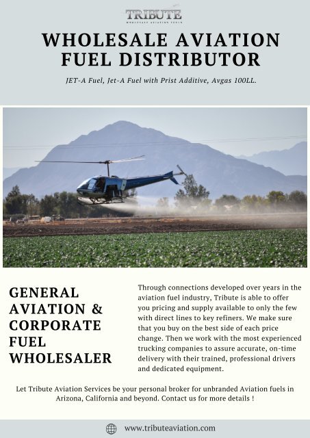 Wholesale Aviation Fuel Distributor | Tribute Aviation