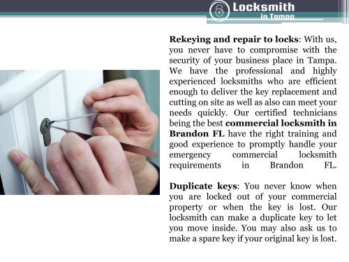 The Expectations That You Can Have From The Best Commercial Locksmith In Tampa Fl