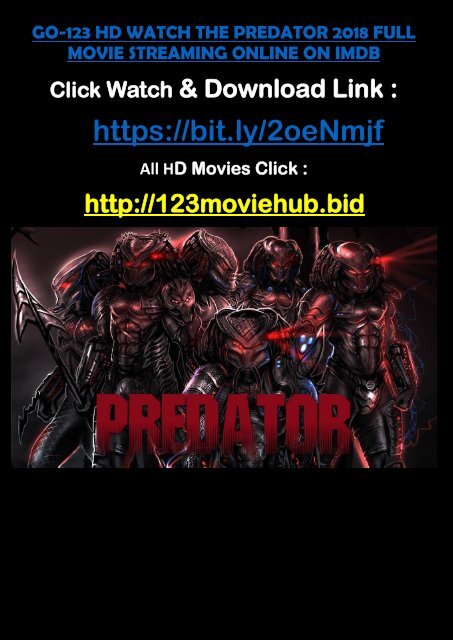 BUZZ-123 HD WATCH THE PREDATOR 2018 FULL MOVIE STREAMING ONLINE YUMPU