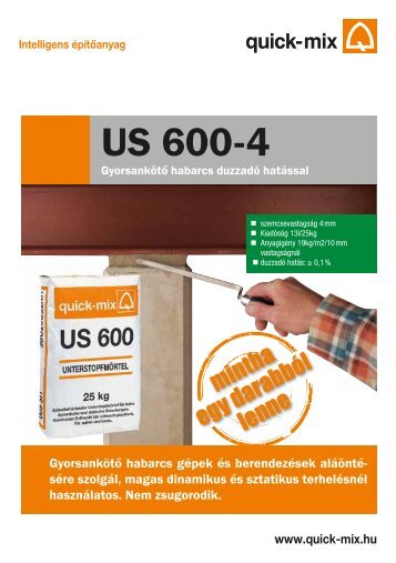 US 600-4 - Gyorsankötő habarcs duzzadó hatással
