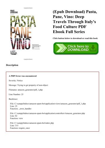 (Epub Download) Pasta  Pane  Vino Deep Travels Through Italy&#039;s Food Culture PDF Ebook Full Series