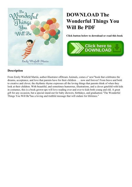 DOWNLOAD The Wonderful Things You Will Be PDF