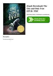 (Epub Download) The One and Only Ivan EPUB  PDF