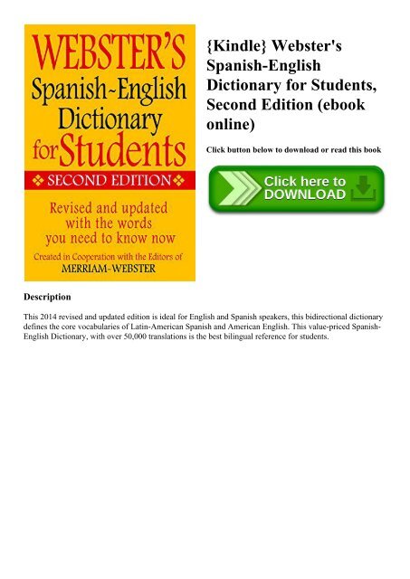 {Kindle} Webster's Spanish-English Dictionary for Students  Second Edition (ebook online)