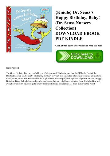 {Kindle} Dr. Seuss's Happy Birthday  Baby! (Dr. Seuss Nursery Collection) DOWNLOAD EBOOK PDF KINDLE