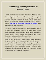 Best Place to Customise Women’s Wear - Aarida