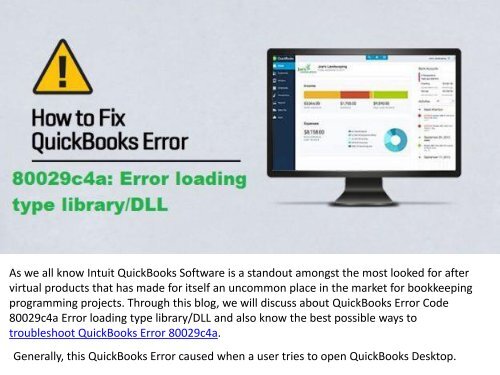 Error Loading Pdf File Quickbooks QuickBooks Error 80029c4a Code (Solved) | Error loading type library/DLL