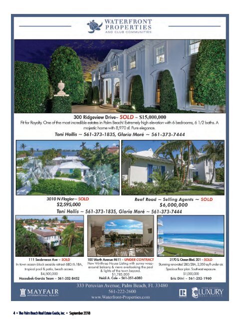 September 2018 Palm Beach Real Estate Guide