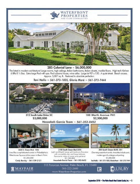 September 2018 Palm Beach Real Estate Guide