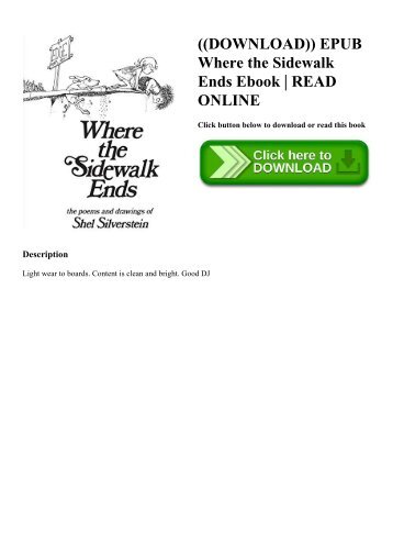 ((DOWNLOAD)) EPUB Where the Sidewalk Ends Ebook  READ ONLINE