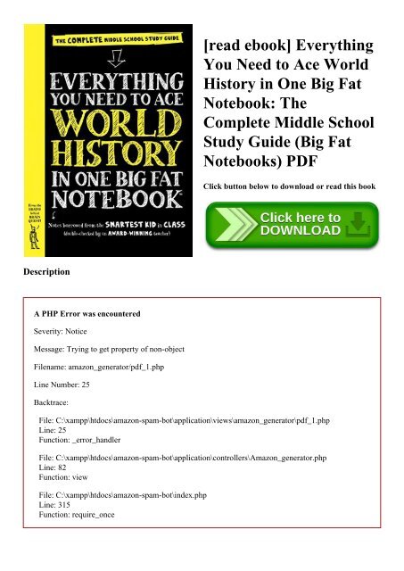 [read ebook] Everything You Need to Ace World History in One Big Fat Notebook The Complete Middle School Study Guide (Big Fat Notebooks) PDF