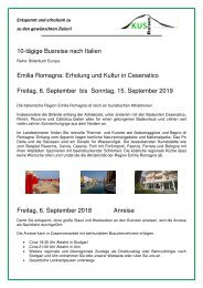 Italien - Emilia Romagna - Cesenatico - 10 Tage Busreise - 6. bis 15. September 2019 - KUS Reisen 73107 Eschenbach und 73035 Goeppingen