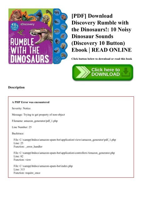 [PDF] Download Discovery Rumble with the Dinosaurs! 10 Noisy Dinosaur Sounds (Discovery 10 Button) Ebook  READ ONLINE