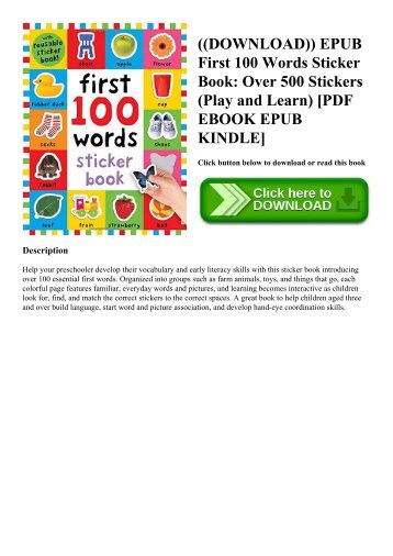 ((DOWNLOAD)) EPUB First 100 Words Sticker Book Over 500 Stickers (Play and Learn) [PDF EBOOK EPUB KINDLE]
