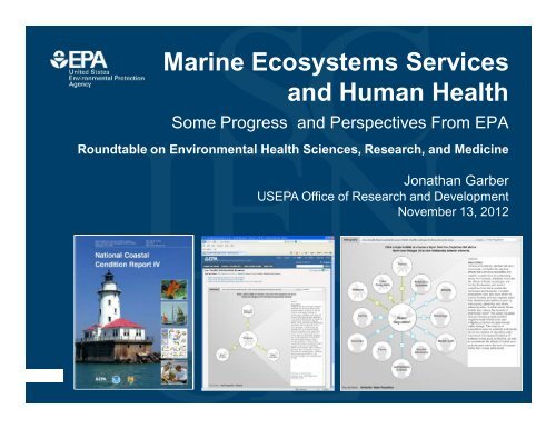 Marine Ecosystems Services and Human Health