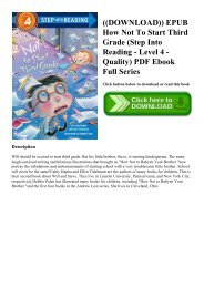 ((DOWNLOAD)) EPUB How Not To Start Third Grade (Step Into Reading - Level 4 - Quality) PDF Ebook Full Series